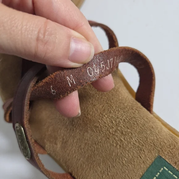 G.H. Bass VTG 90's Leather Sunjuns Strappy Flip Flop Sandals Oxblood Sz 6 - Picture 4 of 4